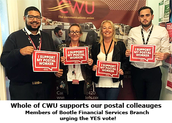 Pic: Bootle FS Branch support Postal workers