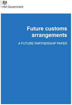 Pic: Government policy document on Customs Union after Brexit - click to download