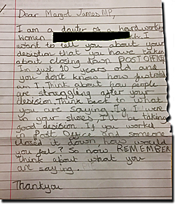 Pic: ten yr old's letter