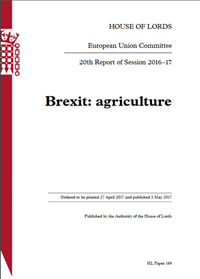 Pic: House of Lords Brexit report on food & agriculture