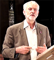 Pic: Jeremy Coirbyn speaking in Manchester to CWU