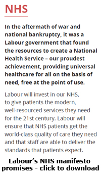 Pic: click to download Labour manifesto NHS promises